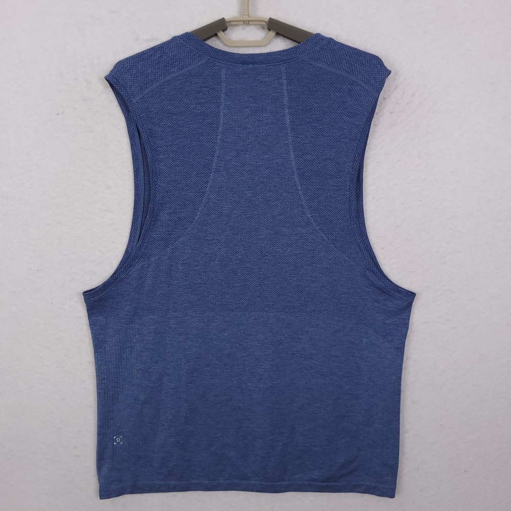 Lululemon Metal Vent Tech Tank Top Mens Large Blue Sleeveless Mesh Training Tank
